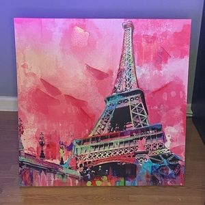 Pink Eiffel Tower Portrait